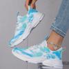 New casual flower sports single shoes women's fashion flat single large size warped head lace-up casual