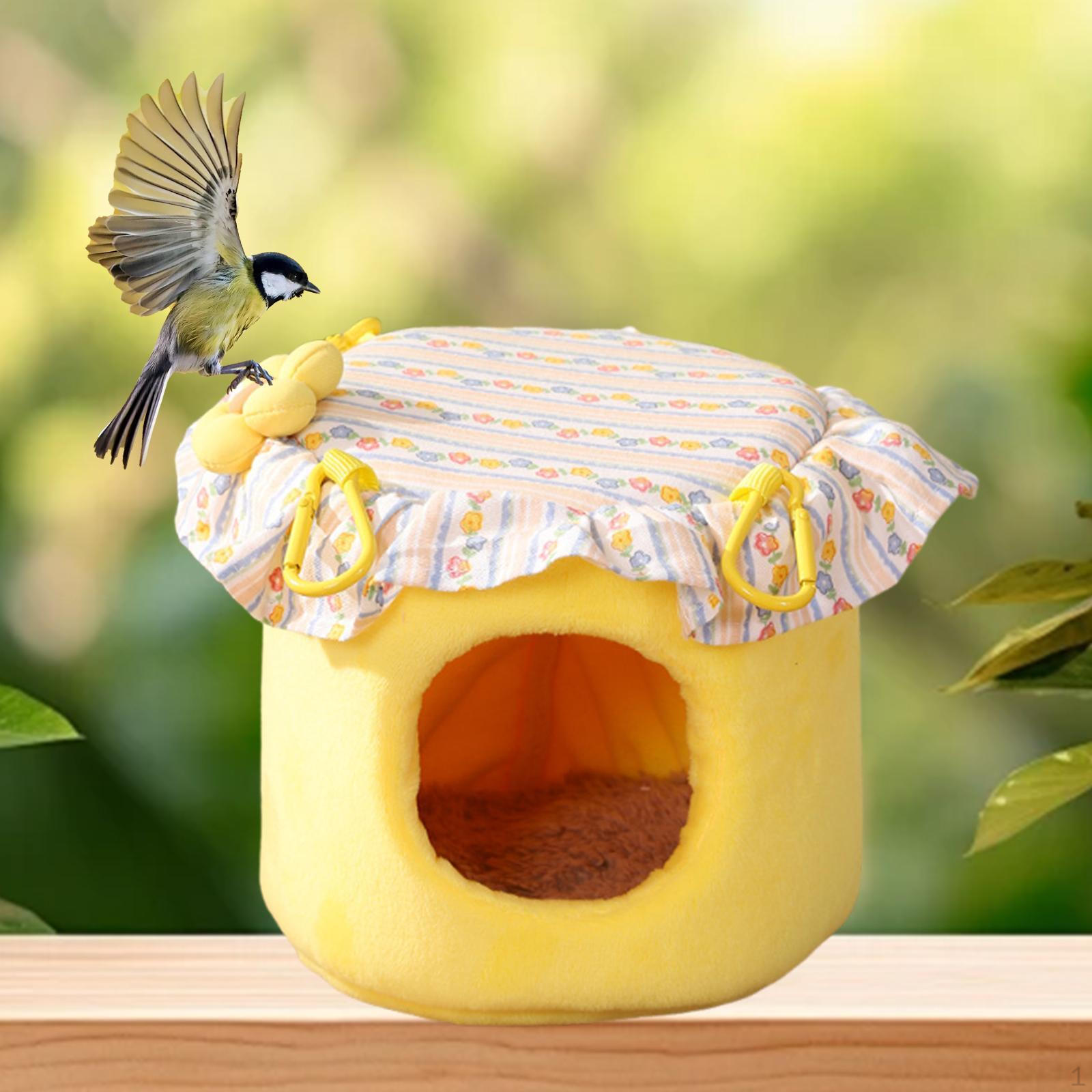 

Bird Nest Bed,Comfortable,Soft Cozy,Parakeet Cockatiel Cave Hanging Hammock for Budgies жовтий