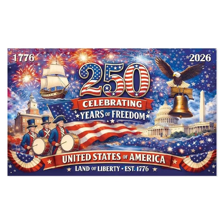 

Washable Patriotic Event Decoration 250 Years American Commemorative Cloth For Indoor Outdoor Decorating 1