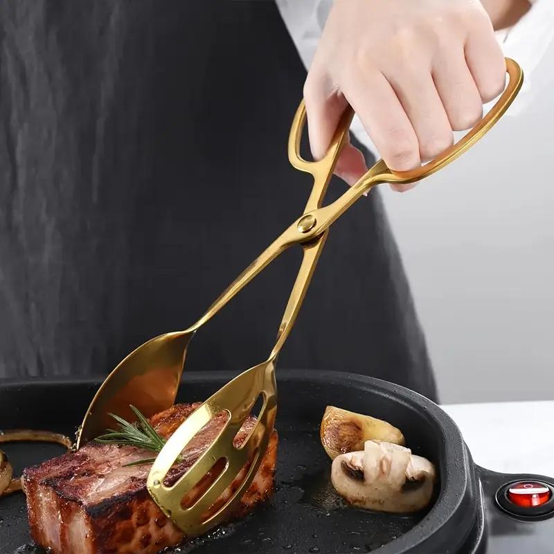 Heat-Resistant Stainless Steel Tongs Buffet Party Catering Serving Tongs Anti-Rust Steak Frying Shovel Outdoor Barbecue Utensils