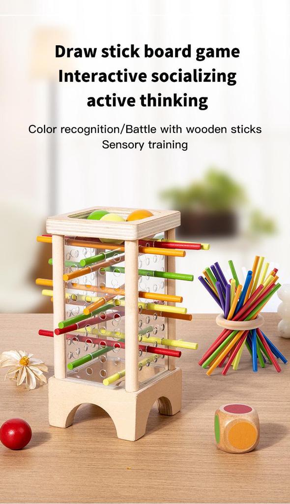 Montessori Wooden Pegging & Throwing Game: Color Recognition & Parent-Child Interaction Toy