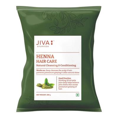 Jiva Henna Pečující prášek na vlasy | Bylinný prášek Mehendi na vlasy a ruce