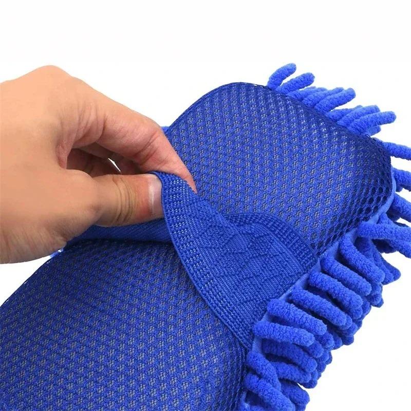 1/2pcs Microfiber Chenille Glove Car Wash Sponge Care Washing Brush Cleaning Tools Auto Washing Towel Glove Styling Accessories