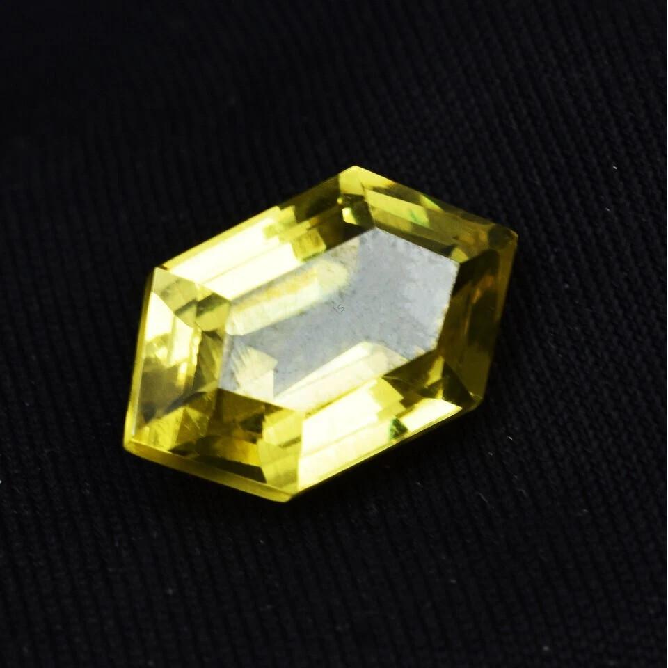 10-12 Ct Natural Yellow Sapphire Hexagon Cut Beautiful Certified Loose Gemstone