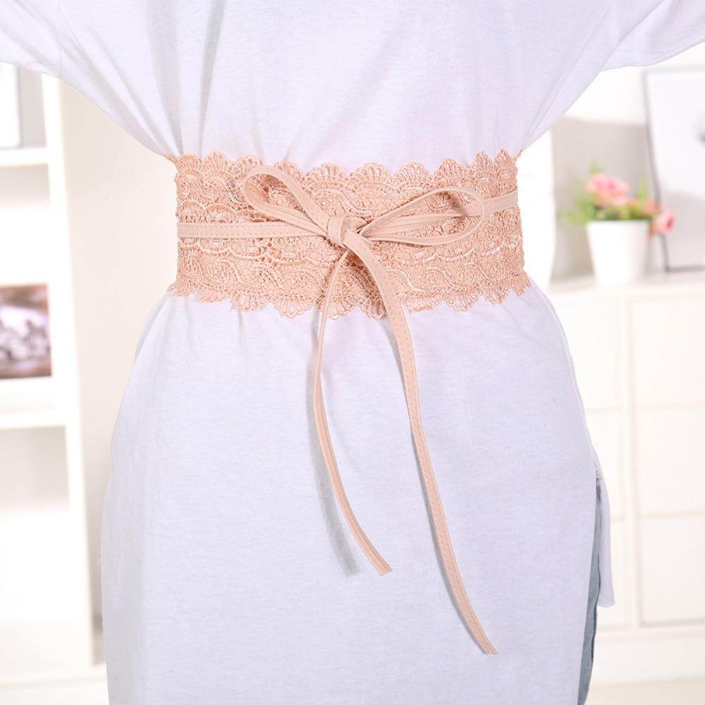 Soft Bow Tie Belt Self Tie Obi Belt Boho Style PU Leather Belt  for Dresses