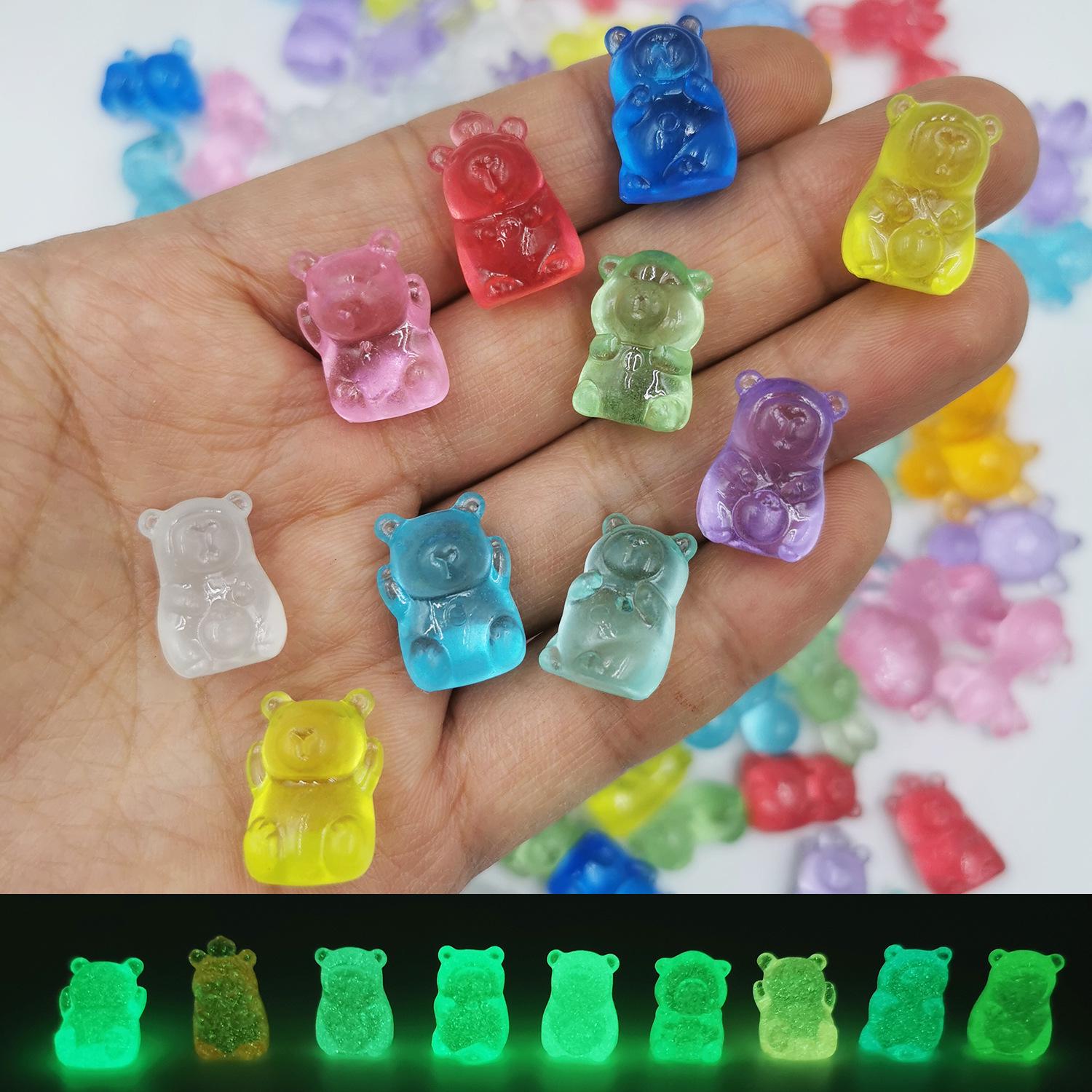 Luminous Cute Animal Mini Ornaments: Turtle, Bear, Rabbit - Handmade Glowing Accessories