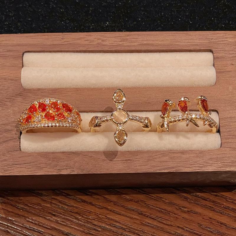 Personalized Niche Design Cross Open Ring High Sense Medieval French Retro Ring Women