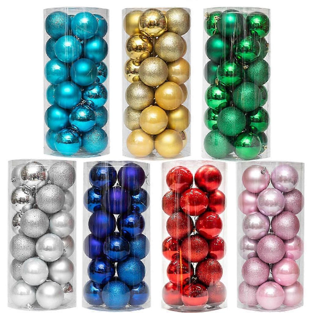 for Sinknap 24pcs Shatterproof Electroplated Pearlescent Christmas Balls - Decorative Festive Props 25-26