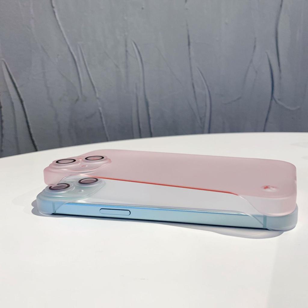 PC borderless, suitable for Apple 16 mobile phone case magsafe ice mist 15 magnetic attraction 17promax skin feeling i13 fine hole