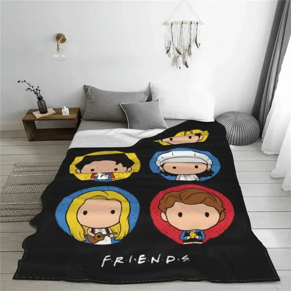 Friends TV Show Cartoon Wool Blankets Cute Funny Throw Blanket for Home Quilt