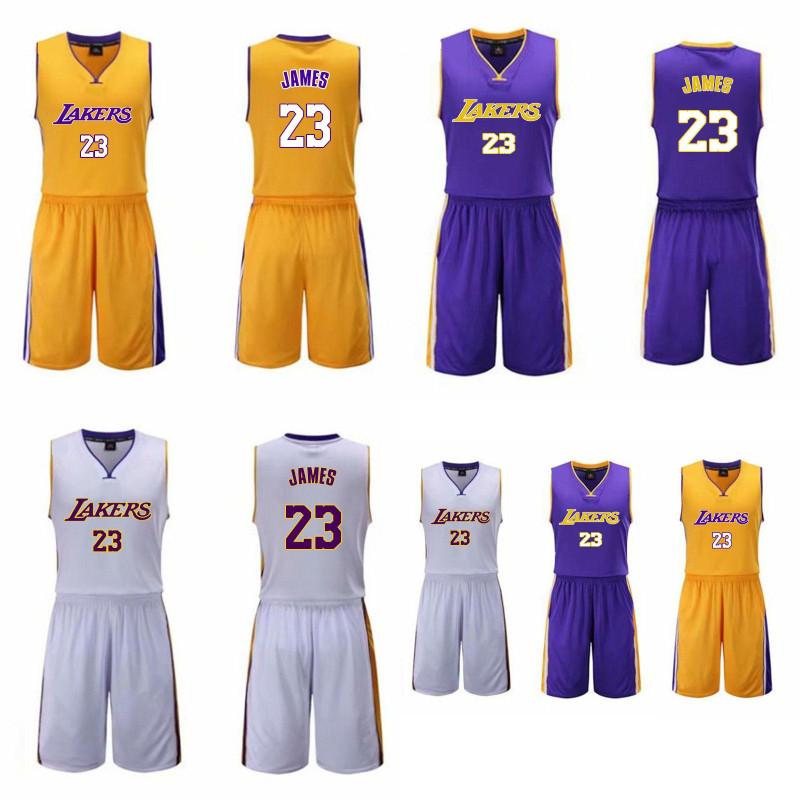 Los Angeles Lakers Lebron James Basketball Jersey Set With Polyester Fabric For Men And Sports Enthusiasts