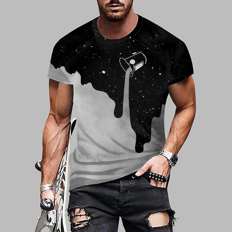 New Summer Men's Fashion T-shirt Personality Multicolored Printed Men's T-shirt Top