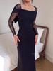European Cross-Border 2025 Elegant Long Sleeve Long Retro Dress Women