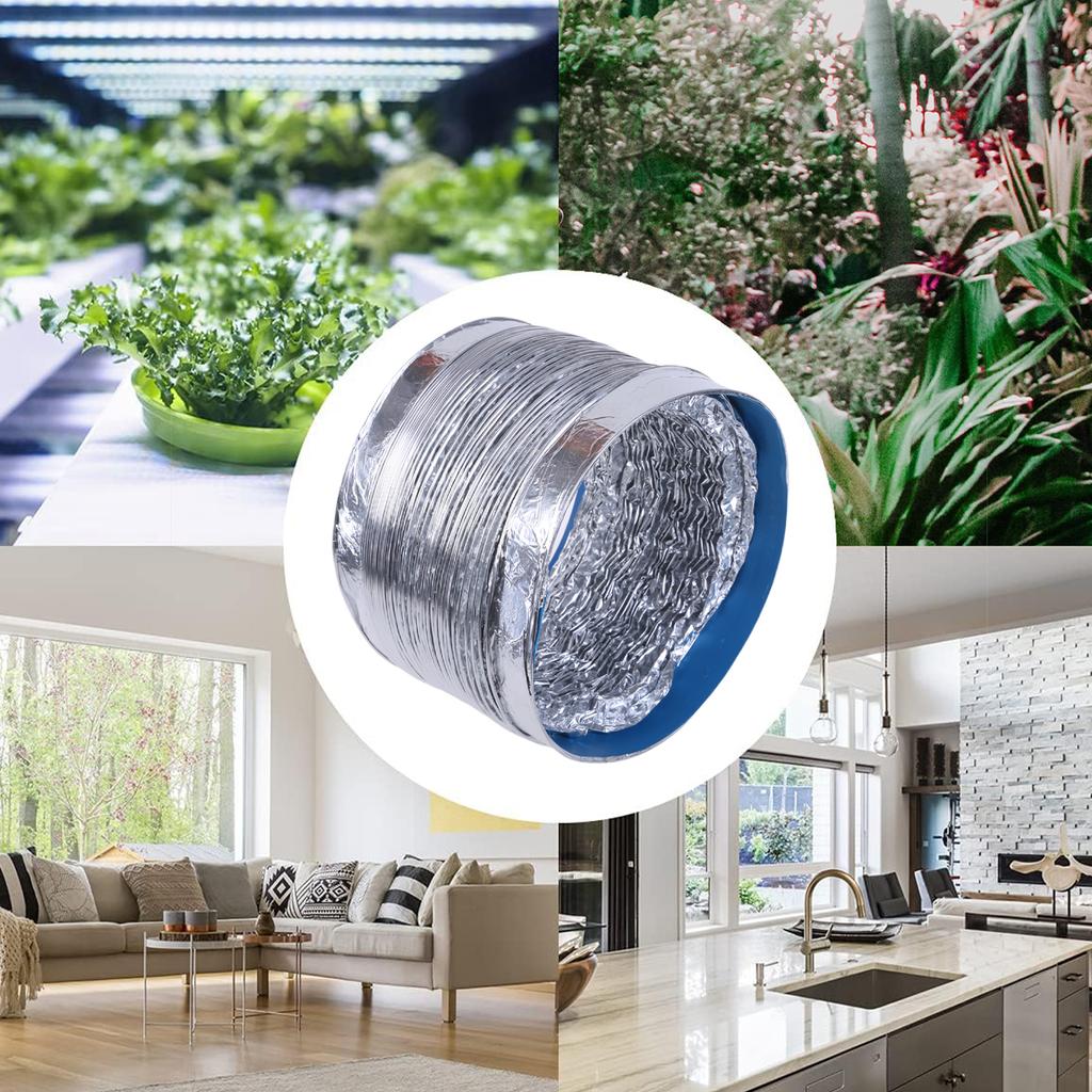 Aluminum Hose Inner Diameter 8Inch Flexible 1.5/3Meter Pipe Ventilation Ducting Vent Hose Dryer Vent
