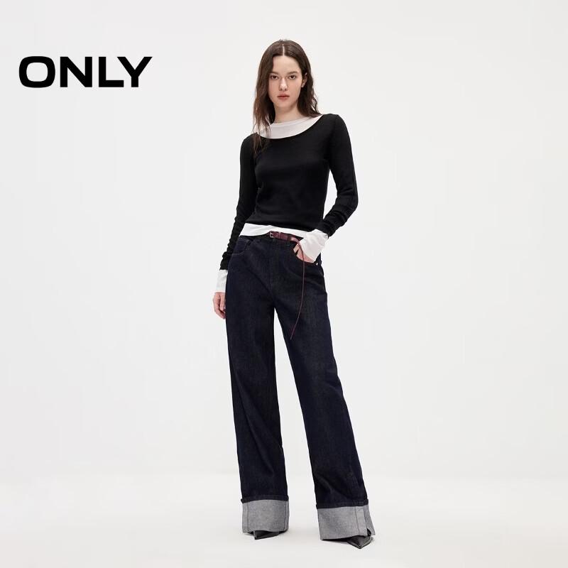 ONLY Women's Lightweight Lambswool Round Neck Sweater