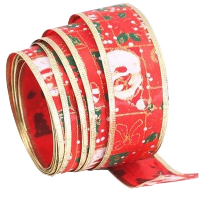 Premium 2 Meter Festive Santa Snowman Christmas Ribbon For Holiday Tree Decorations