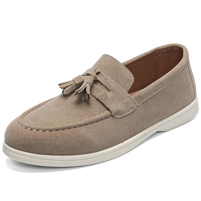 New Men's Casual Slip-On Shoes Soft Bottom One-Touch Lazy Shoes Easy Wear Round Toe Artificial Leather Non-Slip Sole