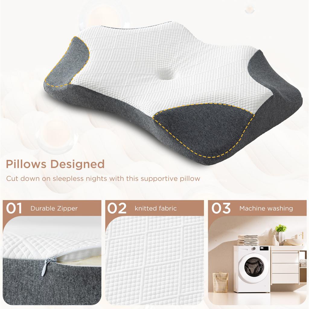 New Contour Memory Foam Cervical Pillow Ergonomic Orthopedic Neck Pain Pillow for Side Back Stomach Sleeper Remedial Pillows