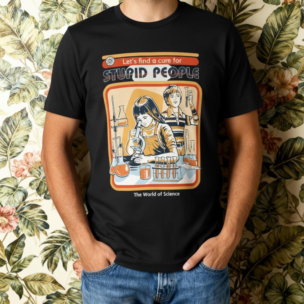 

Mens Casual TShirt Retro Science Funny Graphic Print Short Sleeve Top Trendy Tee 5XL різнокольоровий
