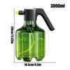 Battery Powered Sprayer 3000ml Rechargeable Garden Sprayer 1500mAh Adjustable Mister Bottle Washer for Yard Fence Plant House