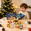Interactive Christmas Surprise Toy 24 Days Nativity Advent Calendar for Kids, Countdown Decoration Children with Mini Figurines, Holiday