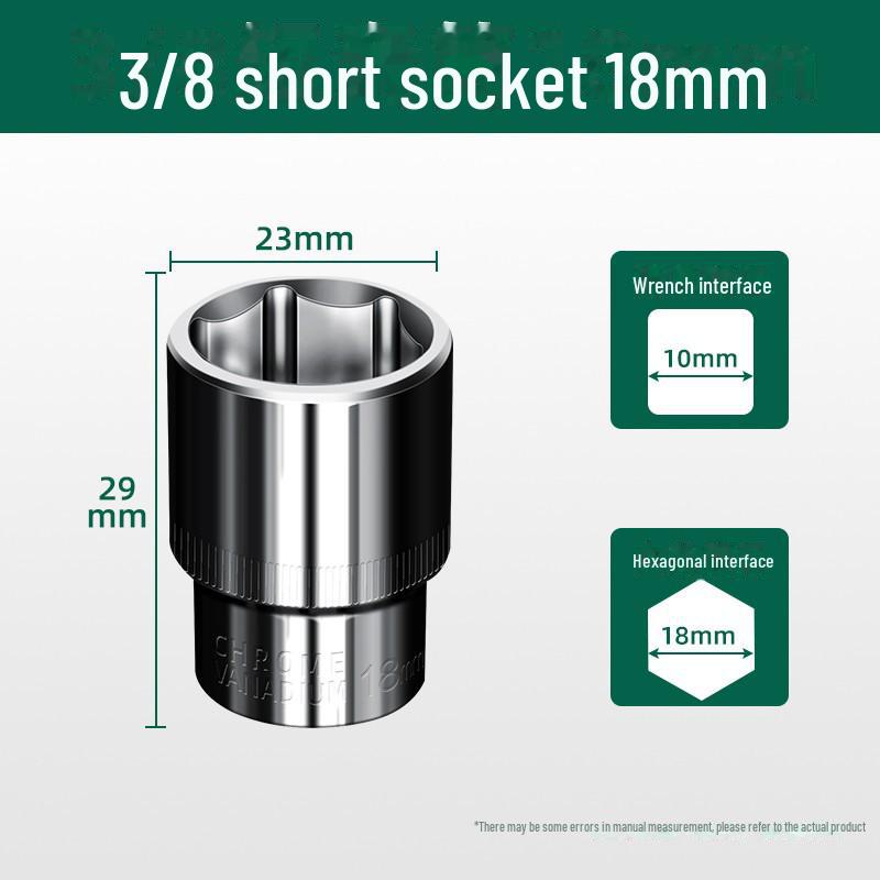 Baolian 3/8" Short Socket Wrench with 10mm Extended Hexagonal Socket