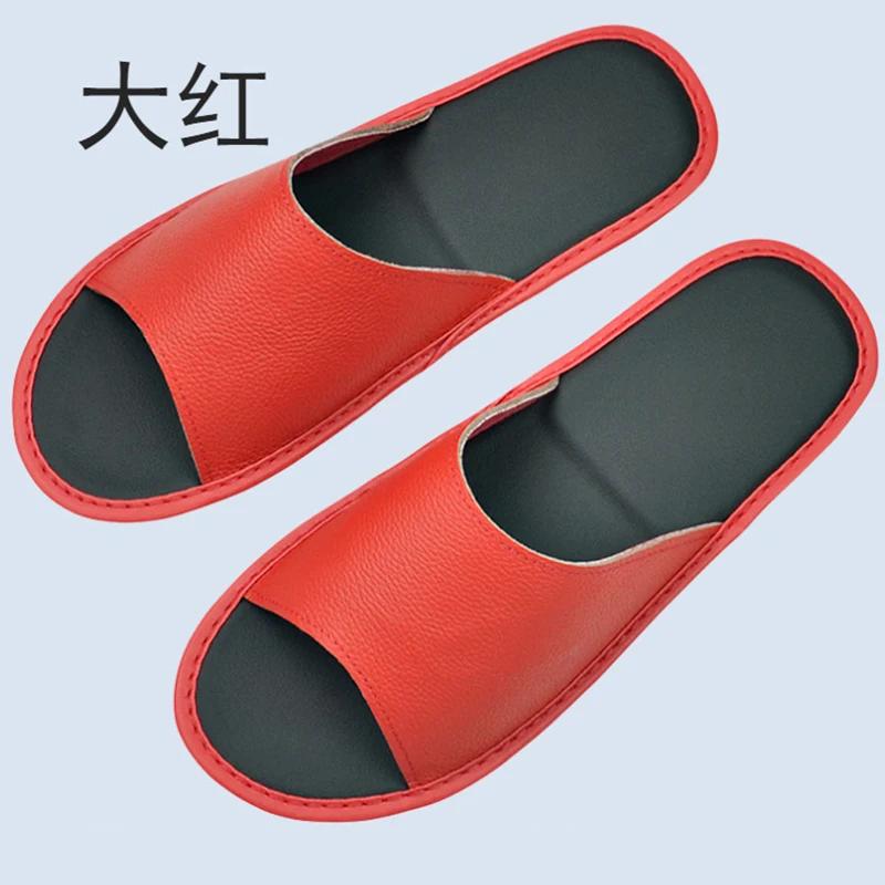 Prawdziwe Skórzane Kapcie Domowe Kapcie Letnie Sandały z Odkrytymi Palcami Męskie Damskie dla Seniorów Casualowe Jednosuwkowe Buty