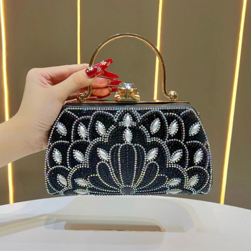Handbag, Diamond-encrusted Banquet Clutch, Evening Dress Bag, Rhinestone Crossbody Bag