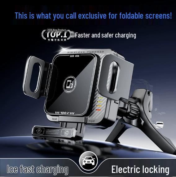 Wireless Charging Car Phone Holder for Huawei, Samsung, and Xiaomi Large Screens Q8 чёрный