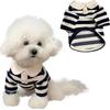 Breathable Dog Thin Shirt Collared Style Dog T Shirts Fashion Dog Striped Shirt  Kittens Wear