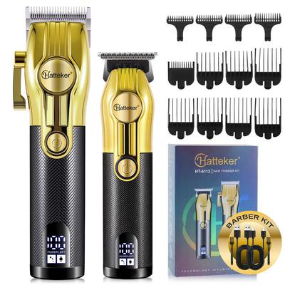 Tagliacapelli Professionale Set da 2 Pezzi per Uomo Rasoio Elettrico Tagliabarba e Capelli Macchina Ricaricabile per Taglio Capelli per Barbiere Salone Casa