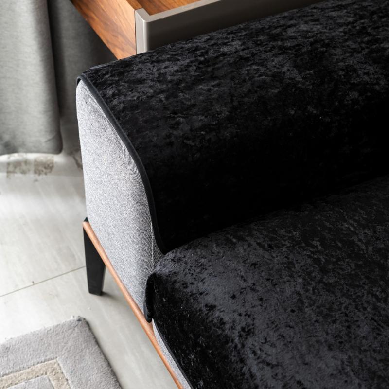 Zimní černá kožená prachotěsná podložka na pohovku lehký luxusní styl protiskluzový potah pro domácnost sezónní moderní minimalistický krátký potah na pohovku z plyše