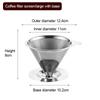 1Pc Reusable Double Layer Stainless Steel Coffee Filter Holder Pour Over Coffees Dripper Mesh Coffee Tea Filter Basket Tools