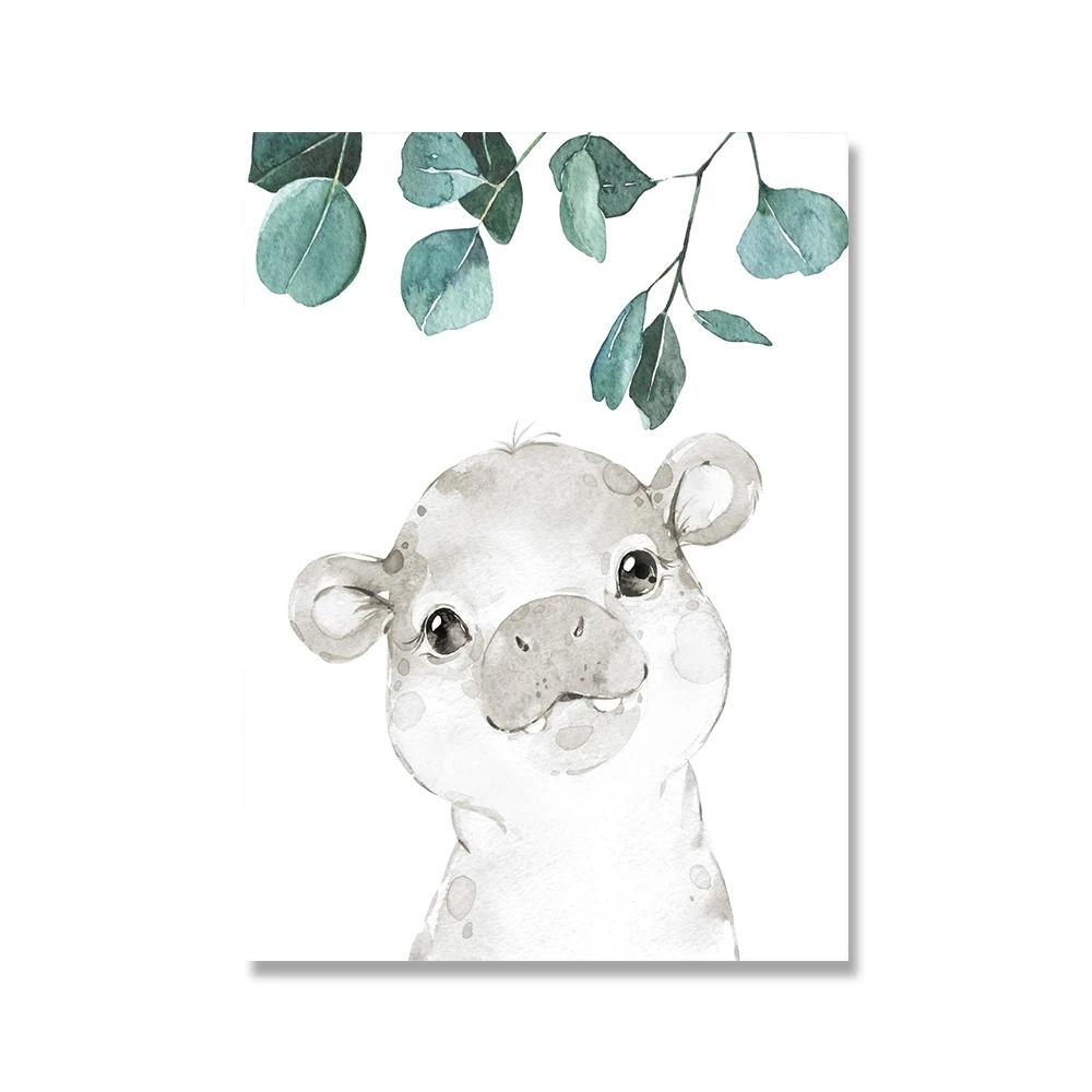 

Сафари детеныши животных постеры принты настенное искусство холст картины детская зебра жираф эвкалипт животное скандинавские украшения для детской комнаты 21x30cm No Framed