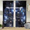 2 Stück Galaxy-Themenvorhänge Gamecontroller Sternenmuster Kinderzimmer Arbeitszimmer Sonnenschutz Gaming-Stil Dekor Vorhänge