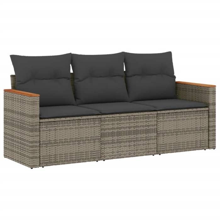 VidaXL Garden Lounge Set with Cushions 3 Pcs, Patio Sofas, Patio Furniture Set, Outdoor Furniture, Grey 3258161