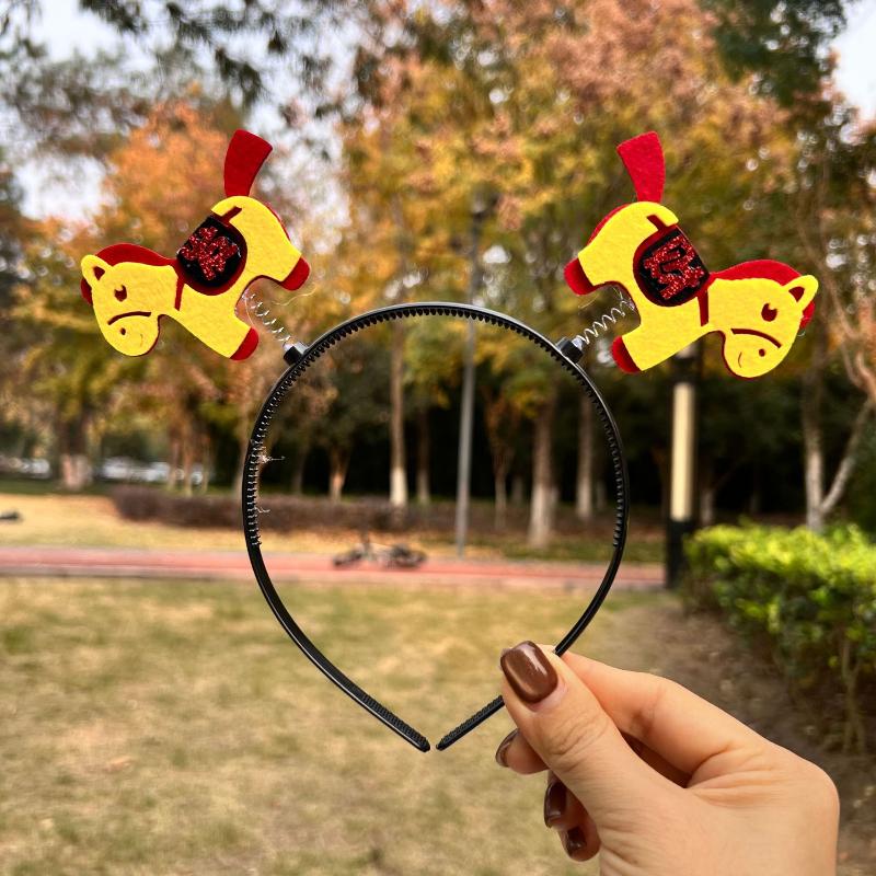 Cartoon Year Of The Horse Headband Chinese Style Child Headwear Hair Hoop  Year Hairband Pony Headwear Activity Photo Prop