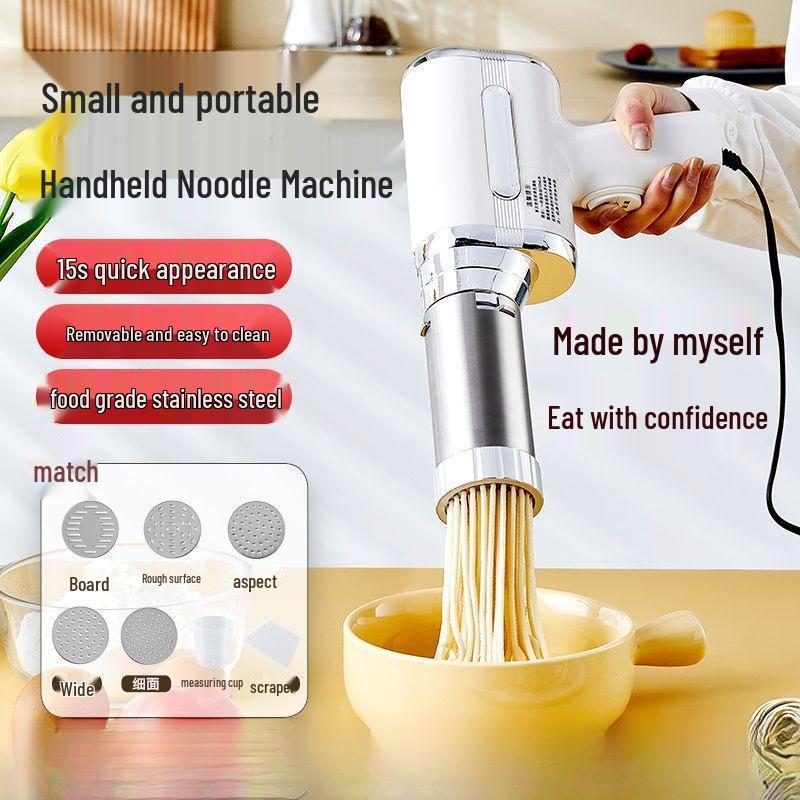 Compact Automatic Electric Noodle Maker with Handheld Dough Press