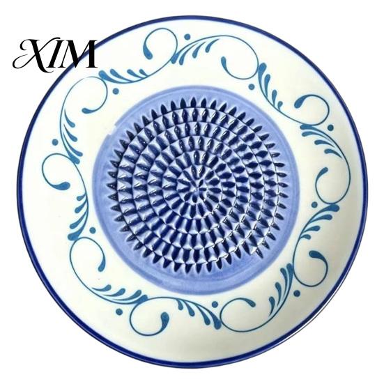 Wielofunkcyjna tarka do przecierów owocowych Ceramiczna tarcza do mielenia imbiru i czosnku, Tarka z ostrymi ząbkami, Łatwa do czyszczenia ręczna maszynka do mielenia dodatków żywnościowych