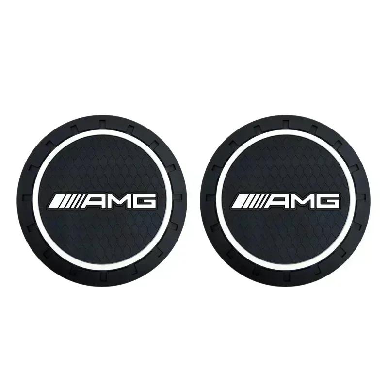 

2pcs Silicone Car Coaster Water Cup Bottle Non Slip Pad Anti-Slip Mats For Mercedes Benz AMG C200 C260 C300 W108 W124 W126 W140