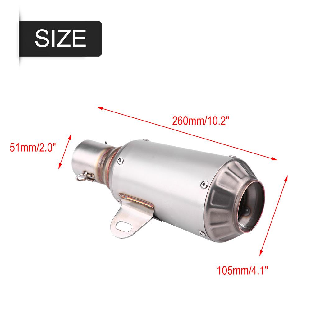Universal Motorcycle Muffler Exhaust Tailpipe Tail Pipe Tip Stainless Steel Titanium Color