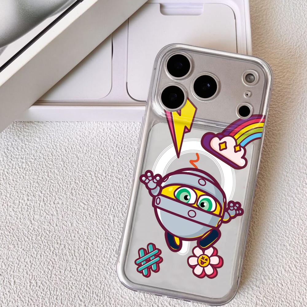 

Cute G-Gogoriki K-Kikoriki Phone Case For iPhone 17 16 15 14 13 12 Pro Max Plus With Magnetic Crystal Clear Case Wireless Charge iPhone Air