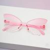 Fashion Rimless Butterfly Children's Sunglasses Trendy Kids Boys Girls Outdoor Cute Casual Sun Glasses Baby Travel UV400 Shades