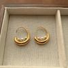 Simple Crescent Moon Pearl Earrings, Ear Hooks, French Light Luxury Fashion Niche Personality Unique Minimalist Style High-End Earrings
