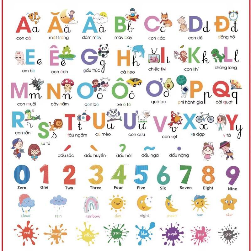 Child-Friendly Vietnamese Alphabet Decals for Vibrant Learning Environment