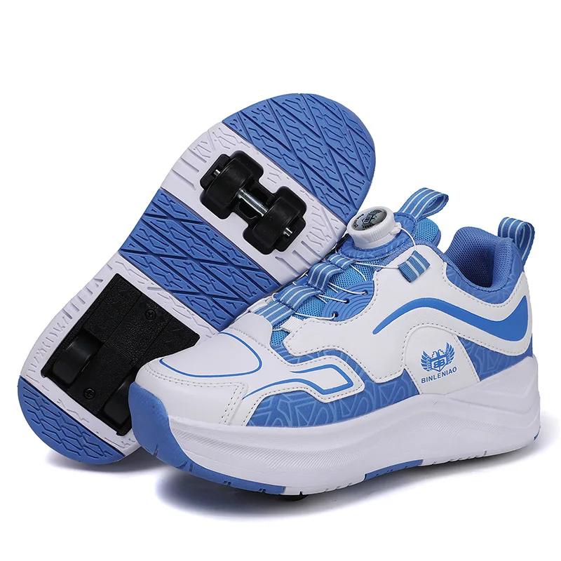 

Children s Four-Wheel Inline Skates Unisex Youth Student Shoes With Wheels Roller Skating Shoes Sports Entertainment 40