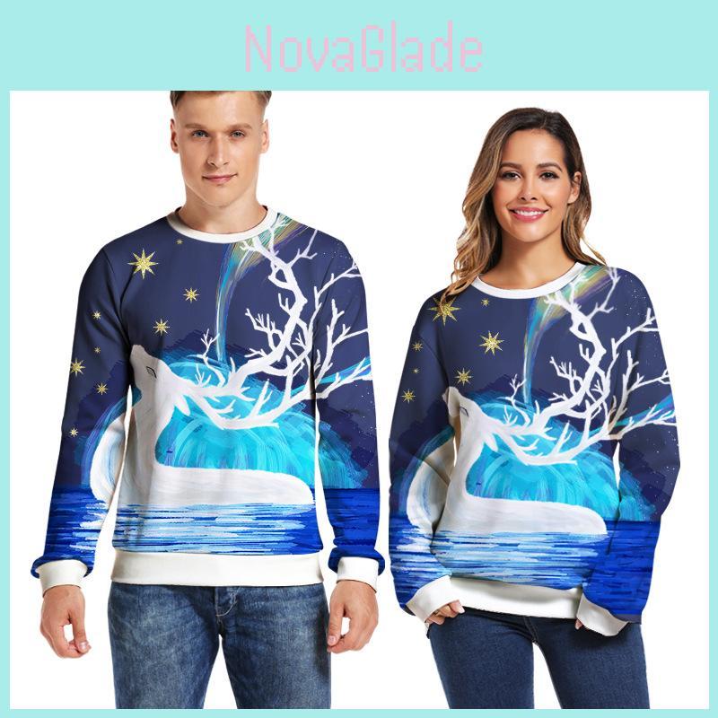 Hässlicher Weihnachtspullover Lustiges Rundhals-Pullover-Sweatshirt Unisex-Geschenk Weihnachten