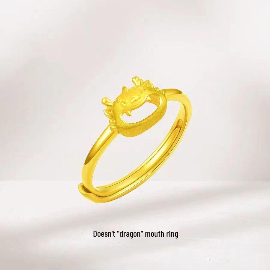 Vietnam Gold Dragon Zodiac Open Ring - Year of the Dragon Zodiac Sign