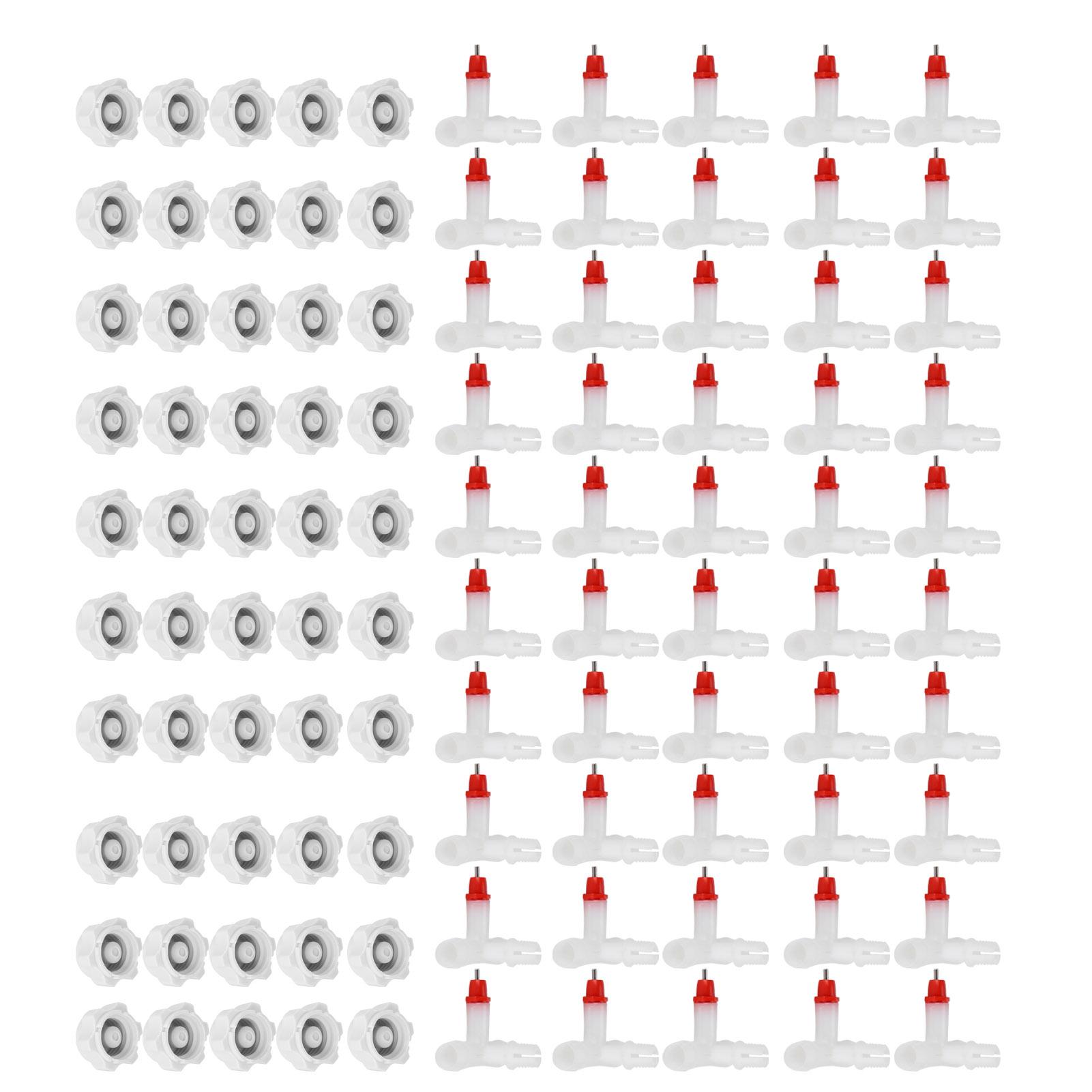 

50pcs Chicken Drinking Spring Tee Nipple Drinkers Poultry Waterer Farming Drinking Tools