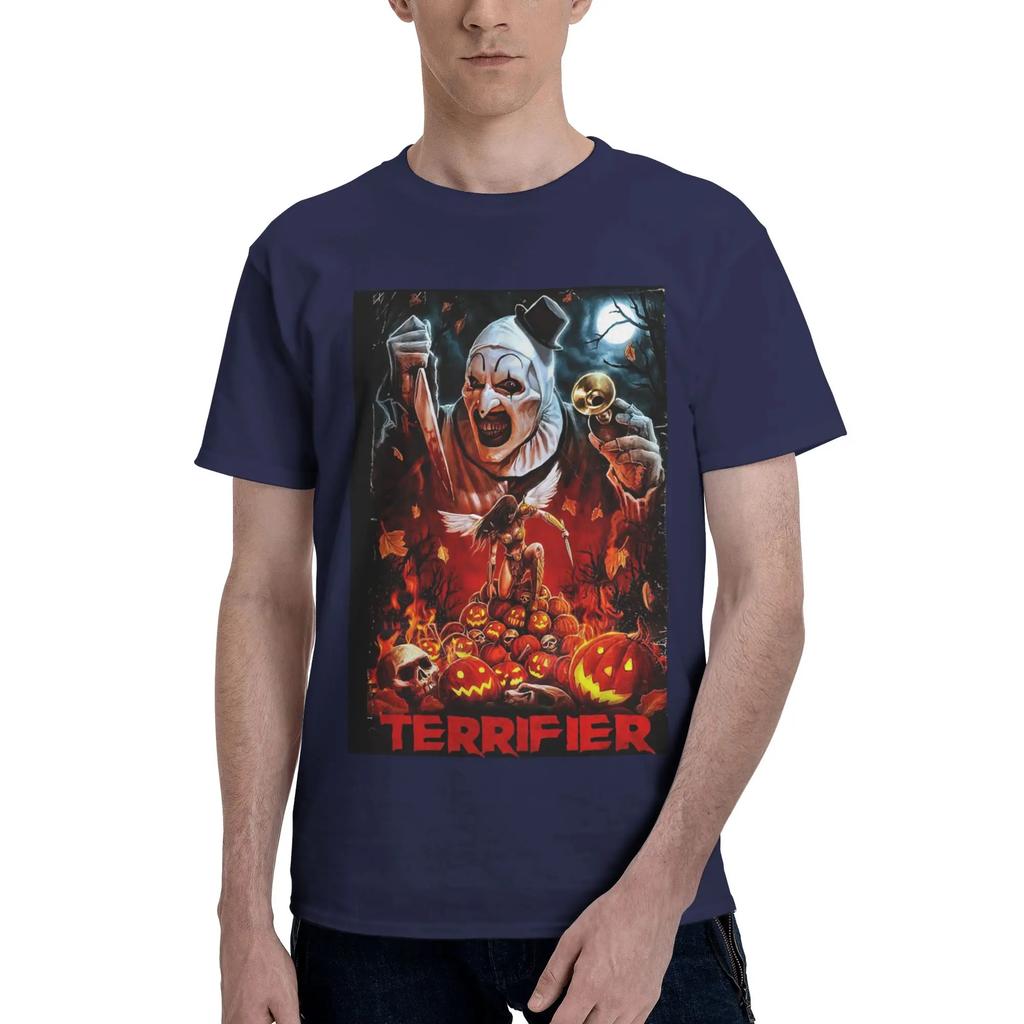 Terrifier Horror Poster 100 Cotton TShirt Mens Classic T Shirts Men Round Neck Short Sleeve S6XL